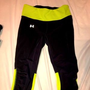 Women under armor neon yellow workout legging S/P